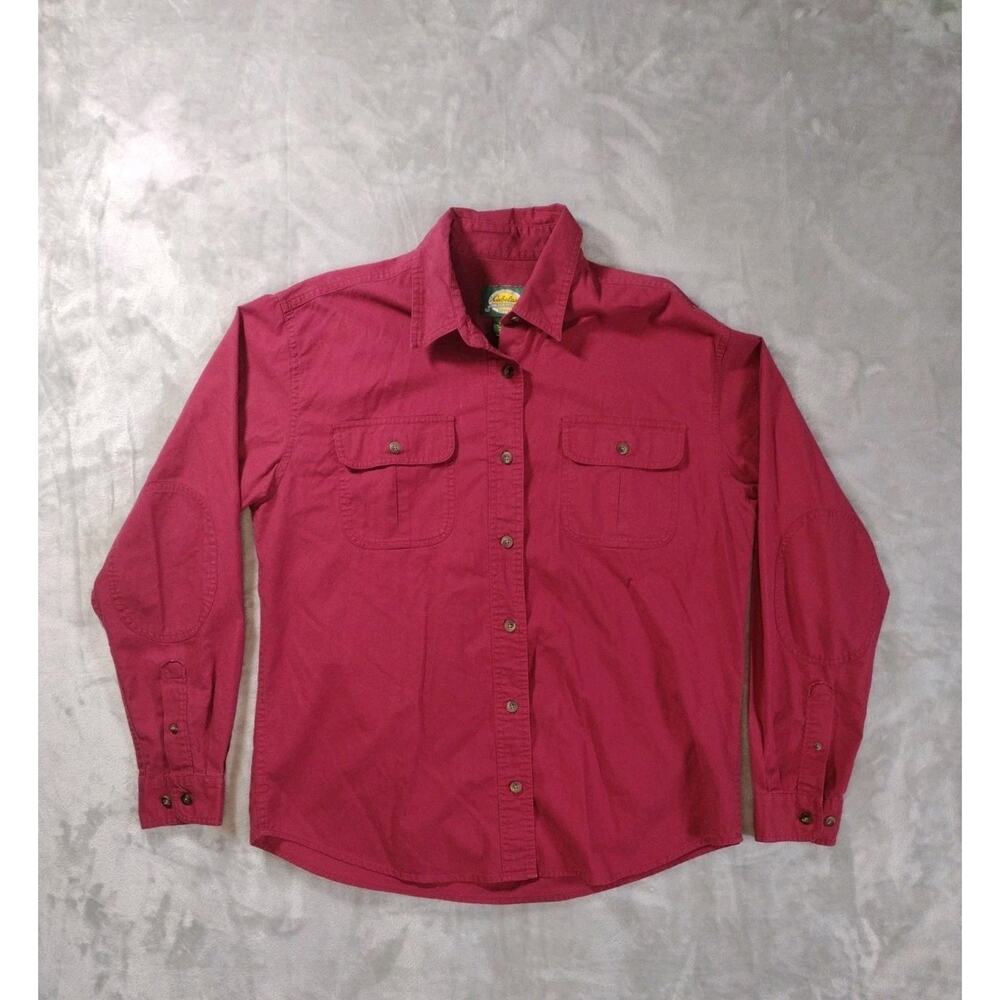 Cabela’s Button Shirt Womens M Berry Color Long Sleeve Outdoor Hiking Athleisure